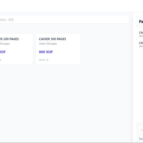 dashbord de vente Gstock
