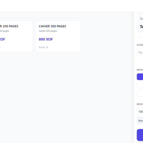 dashbord validation de vente Gstock